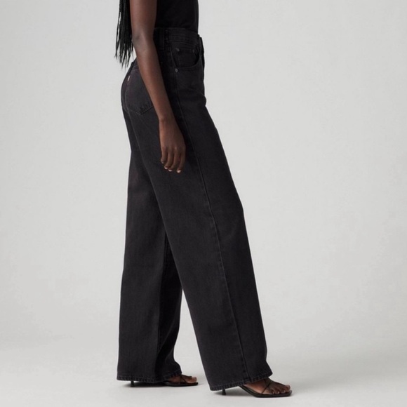 Levi's High Rise Cinch Baggy Wide Leg BlackJeans NWT - Picture 2 of 6